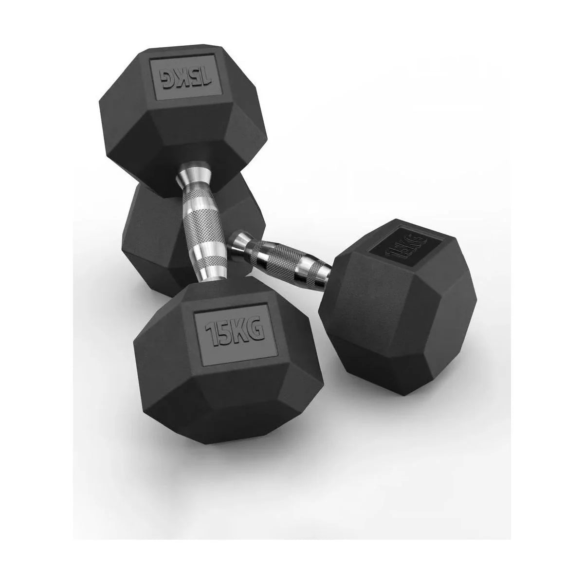 Hex Rubber Dumbbells 15kg (set)