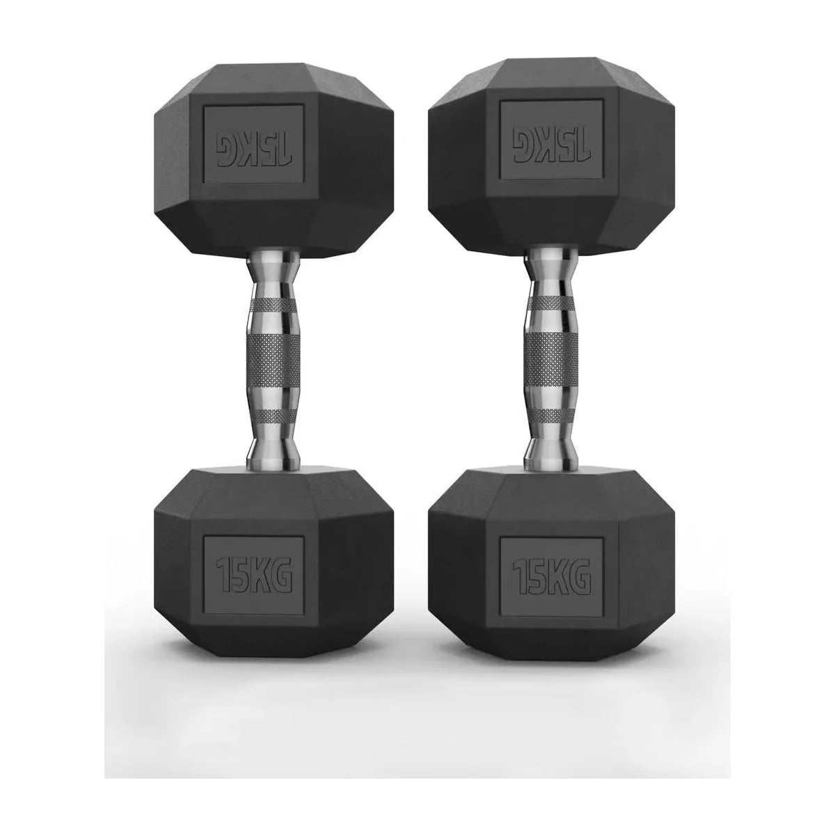 Hex Rubber Dumbbells 15kg (set)