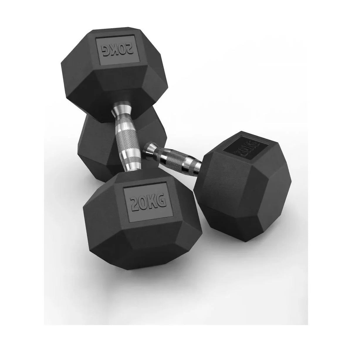 Hex Rubber Dumbbells 20kg (set)