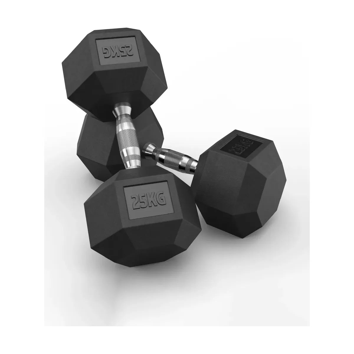Hex Rubber Dumbbells 25kg (set)