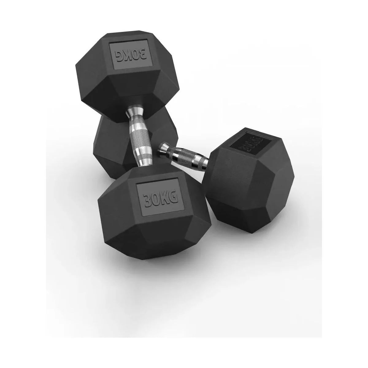 Hex Rubber Dumbbells 30kg (set)