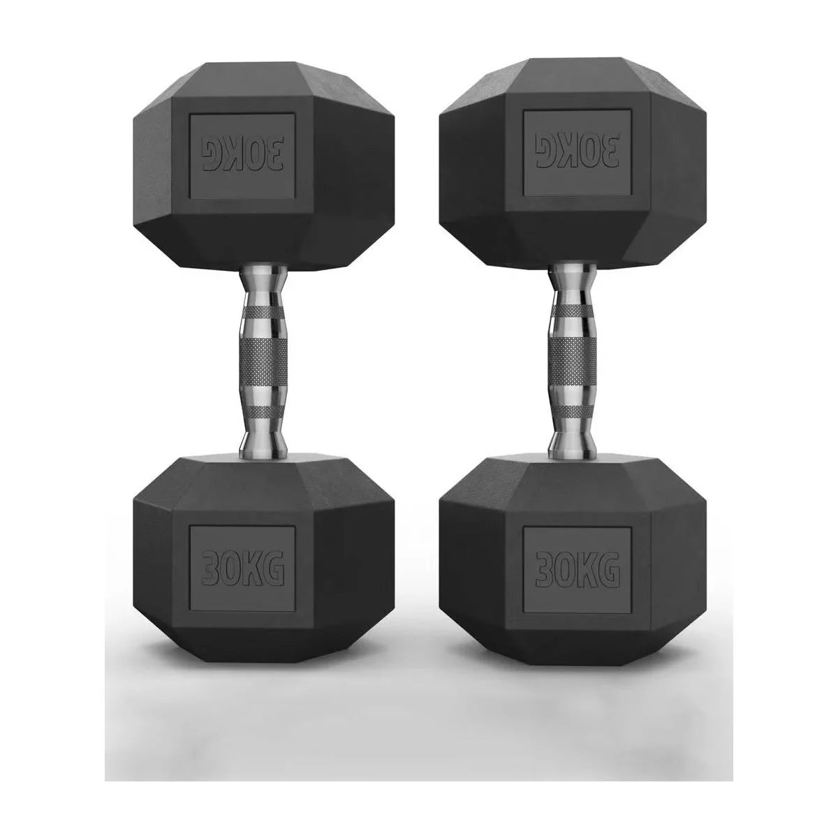 Hex Rubber Dumbbells 30kg (set)