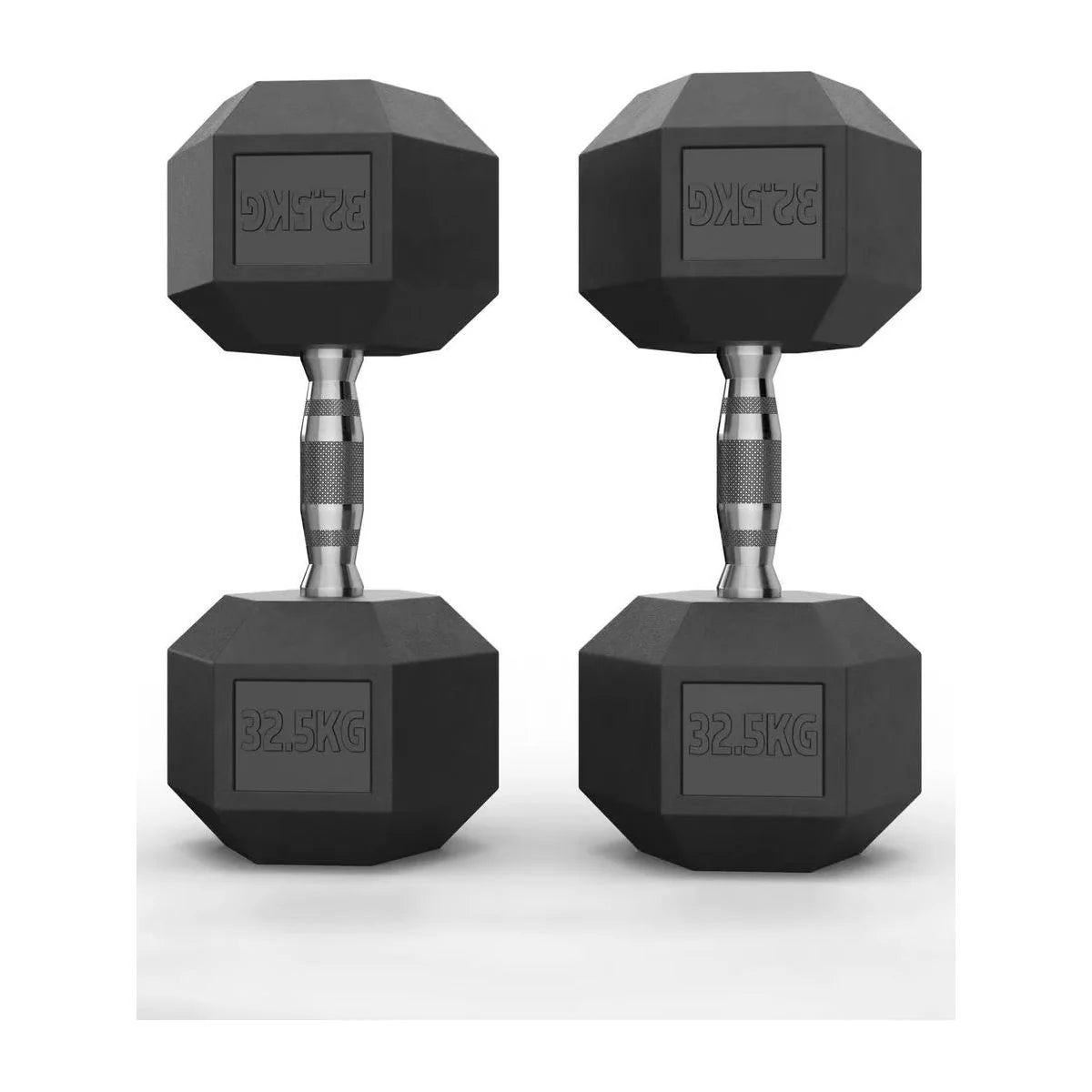 Hex Rubber Dumbbells 32.5kg (set)